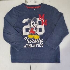 Disney Mickey Mouse Varsity Navy Long Sleeve Tee